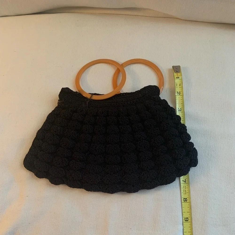 Vintage 1940’s Black Crochet Clutch Purse